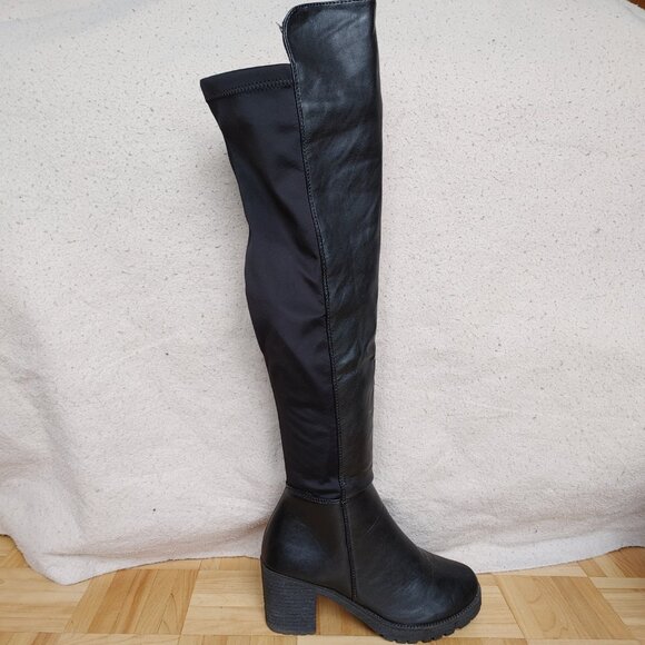 Black block heel overknees - Picture 3 of 13